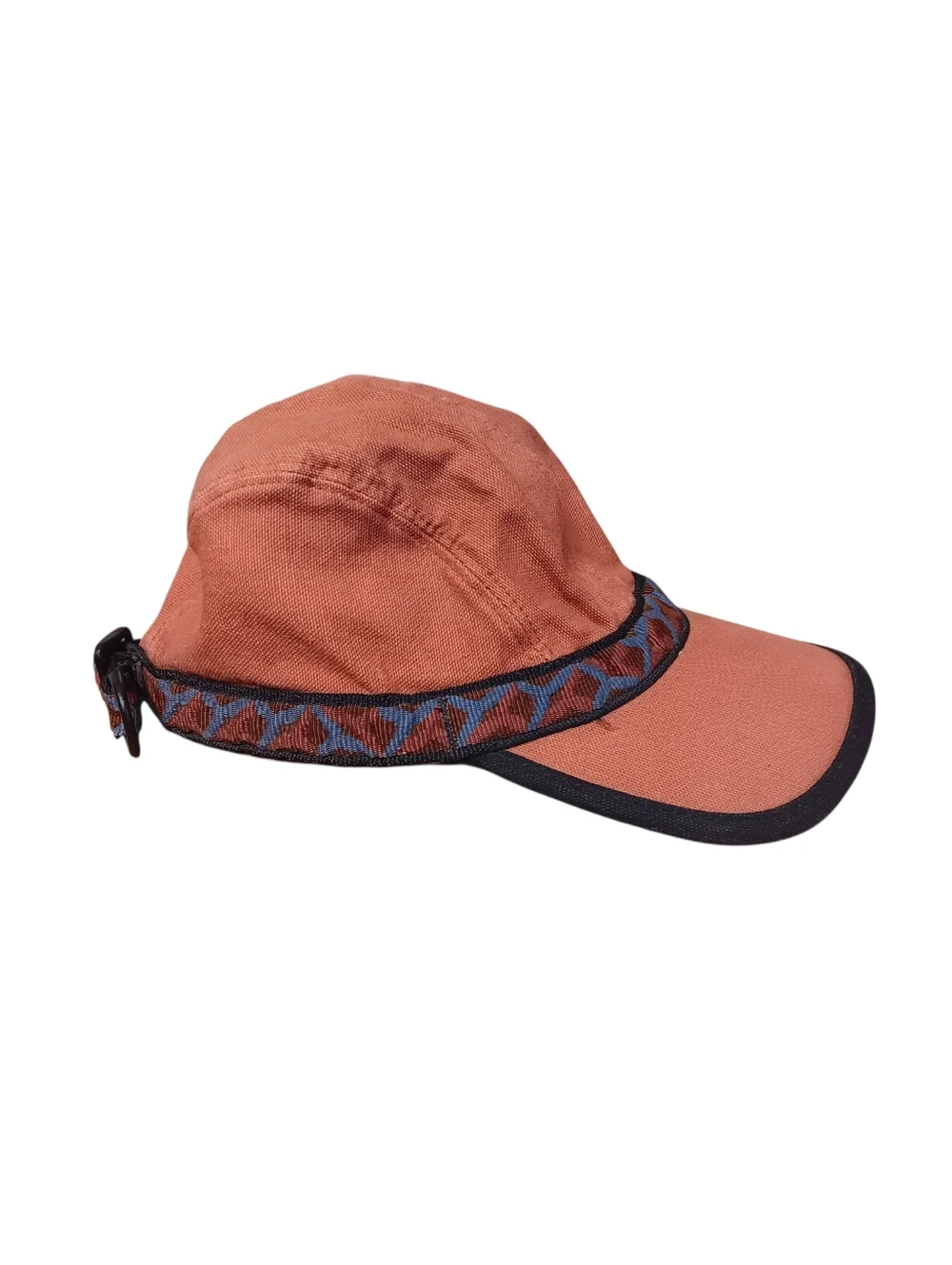 90s Kavu Burnt Orange Strap Back Cap with Patterned Band - S - Picture 2 of 4